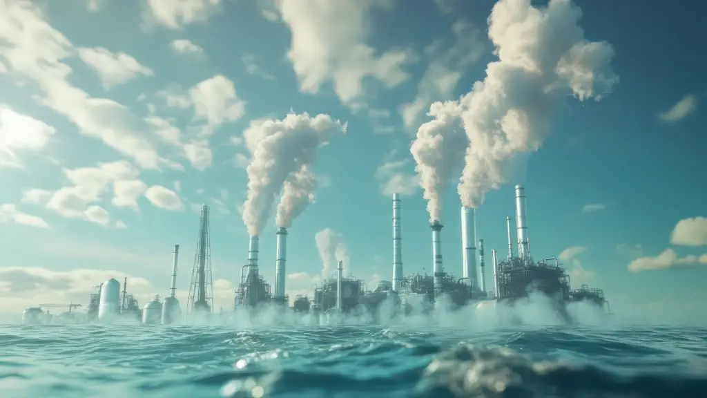 Image of FueleEU Maritime emissions view by the sea