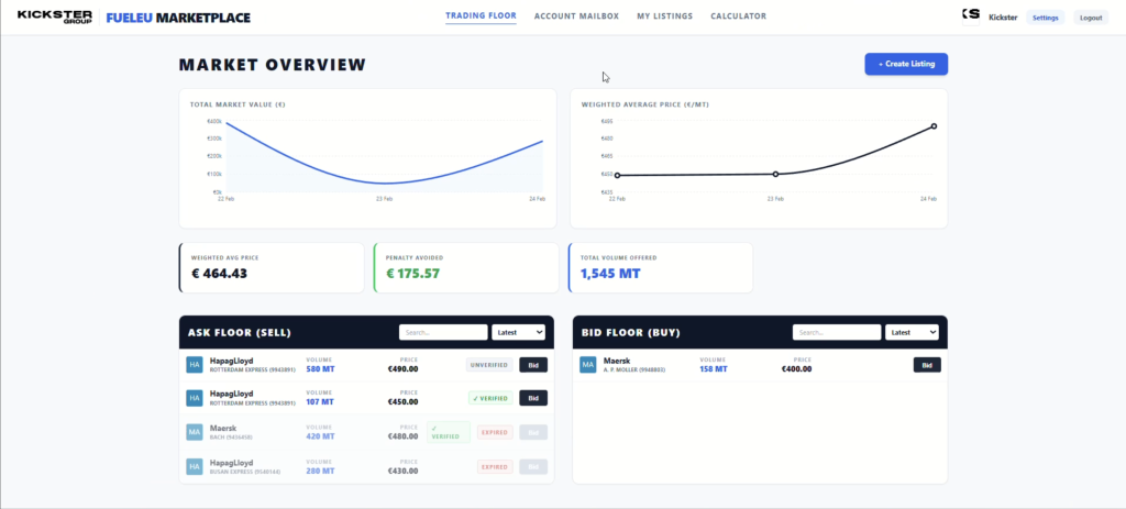 Image of KICKSTER FUELEU MARKETPLACE overview